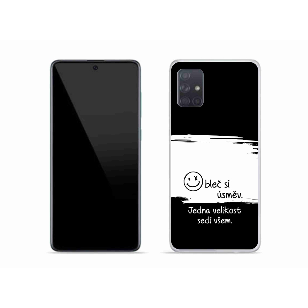 Gél borító mmCase Samsung Galaxy A51 készülékhez - vicces szöveg 8 fekete-fehér háttérrel