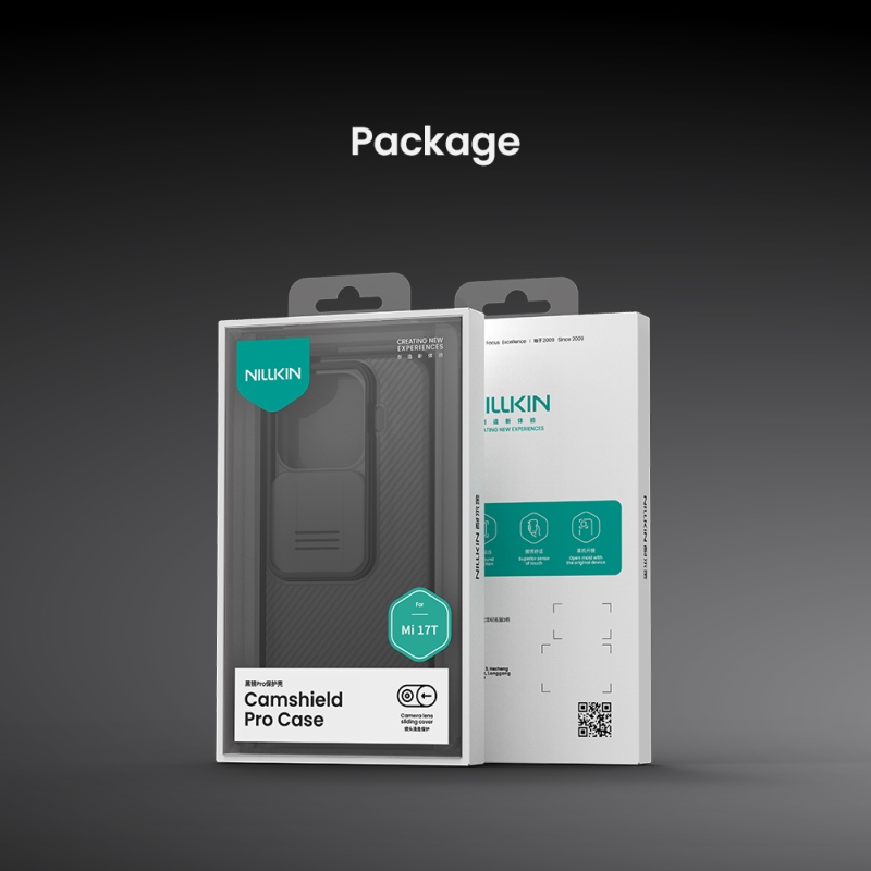 Nillkin CamShield PRO hátsó tok a Xiaomi 17T-hez, fekete