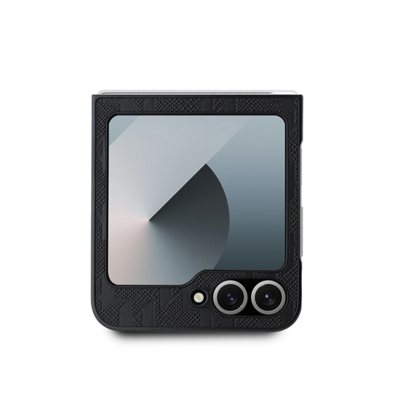 Karl Lagerfeld PU Saffiano Monogram Karl Head hátlap Samsung Galaxy Z Flip 6 Fekete fekete
