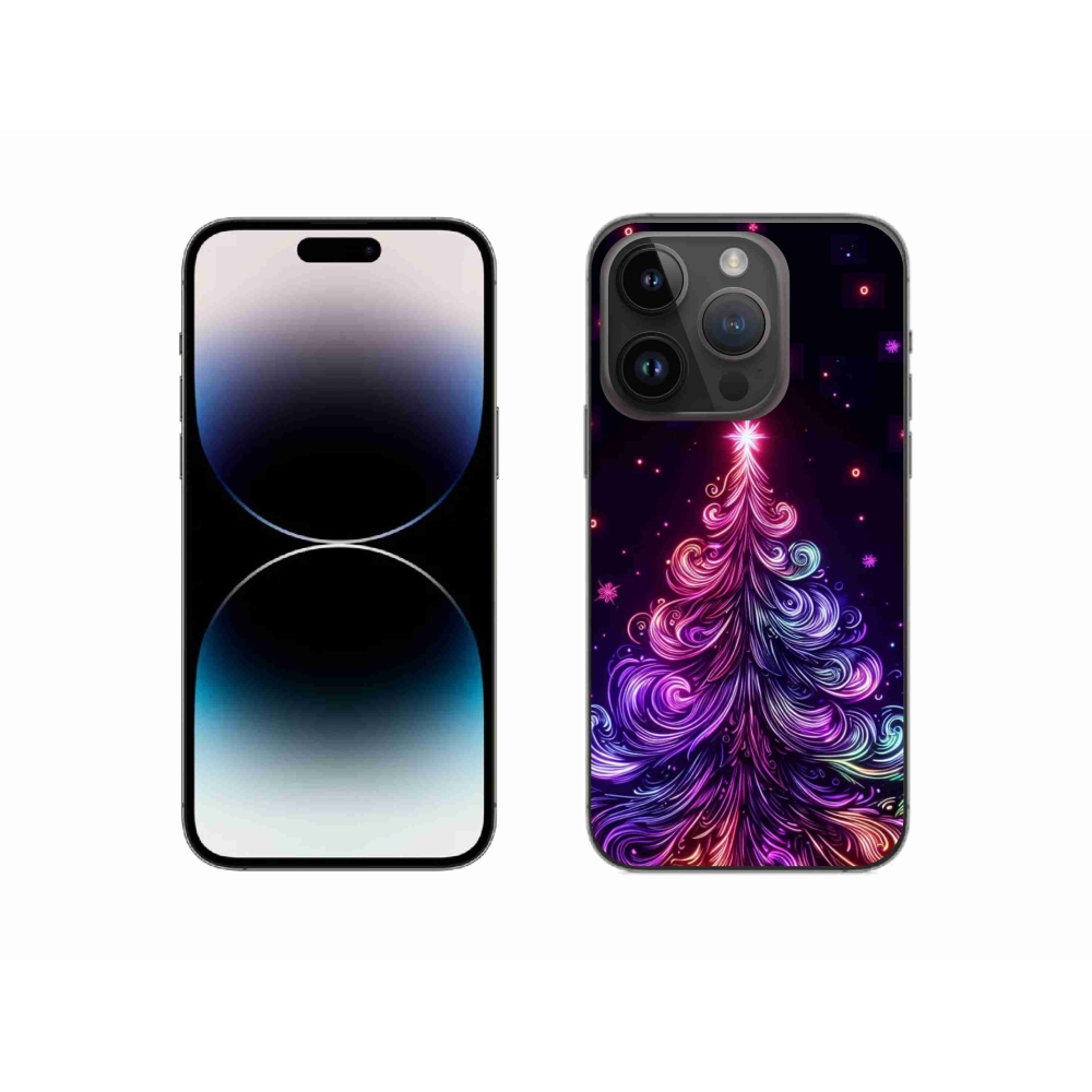 Gél borítás mmCase iPhone 14 Pro készülékhez - neon karácsonyfa 1