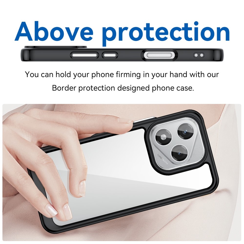 Gél tok fix hátlappal a Honor 400 Lite-hoz - fekete