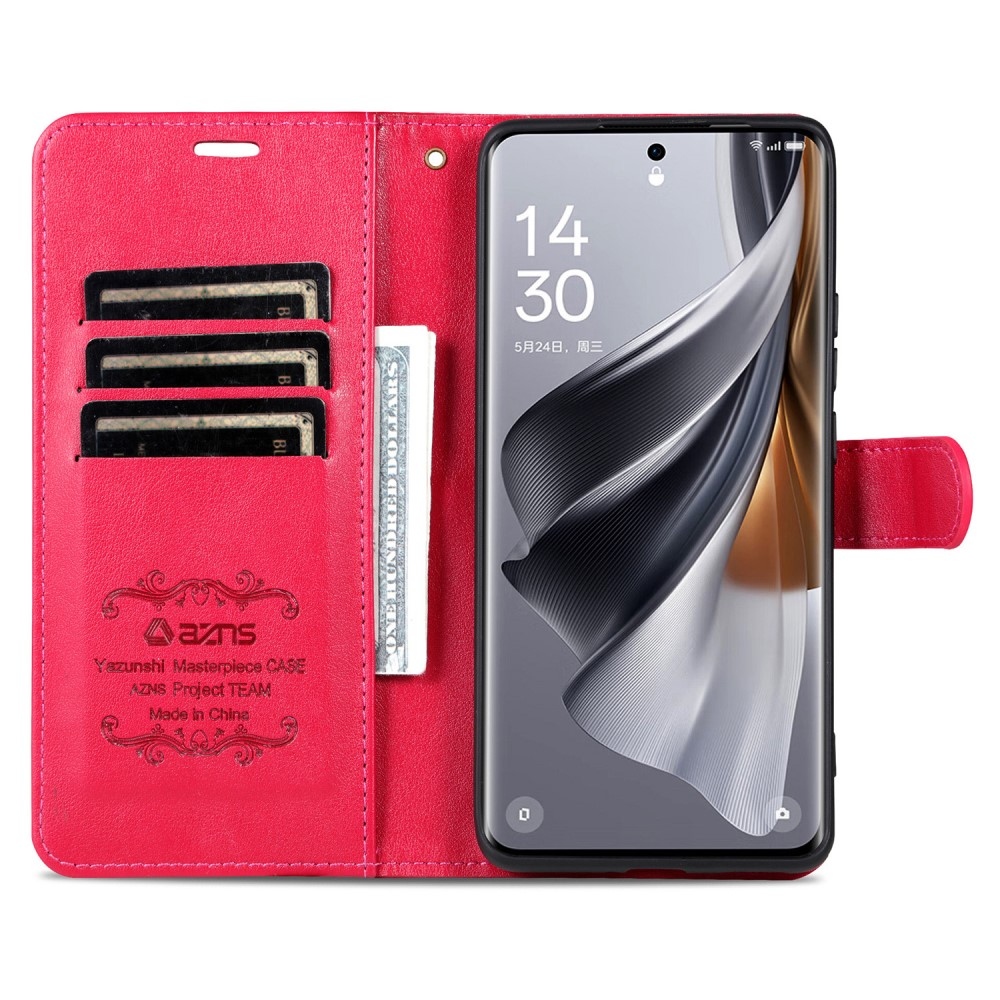 AZNS könyv tok a Xiaomi Redmi Note 14 Pro 5G/Poco X7 5G számára - piros színű