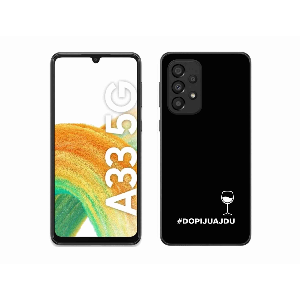Gél borítás mmCase Samsung Galaxy A33 5G - bor motívum fekete háttérrel