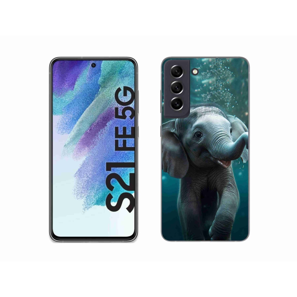Zselés borítás mmCase Samsung Galaxy S21 FE 5G - elefánt a víz alatt