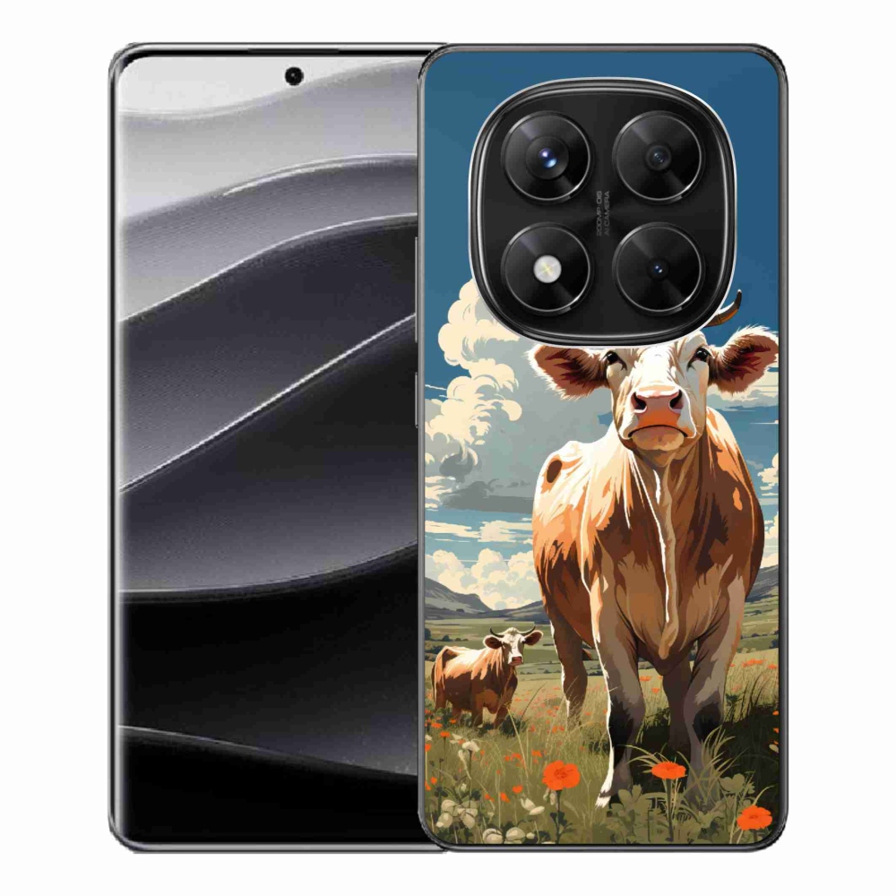 Gél borítás mmCase a Xiaomi Redmi Note 14 Pro 5G/Poco X7 5G számára - tehenek a réten