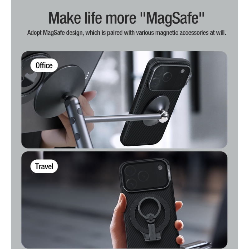 Nillkin CamShield Prop mágneses hátlap Apple iPhone 17 Pro Fekete