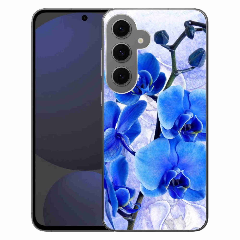 Gél védőhuzat mmCase Samsung Galaxy S24 FE készülékhez - kék virágok