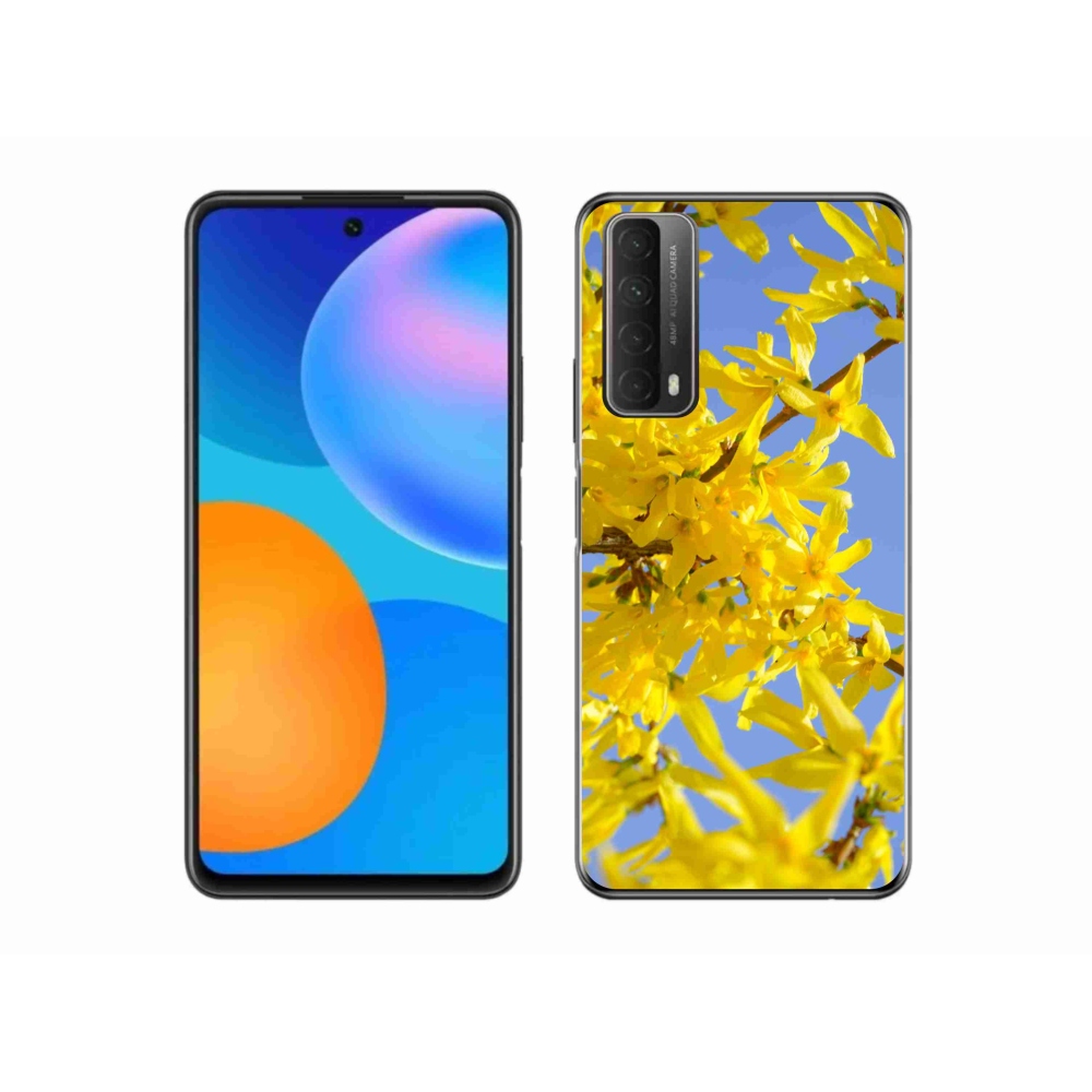 Gél védőhuzat mmCase a Huawei P Smart (2021) - sárga virágokhoz