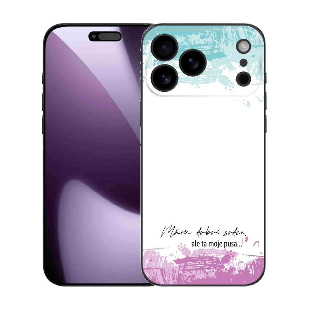 Gél borítás mmCase iPhone 17 Pro Max készülékhez - vicces szöveg 3 fehér háttér