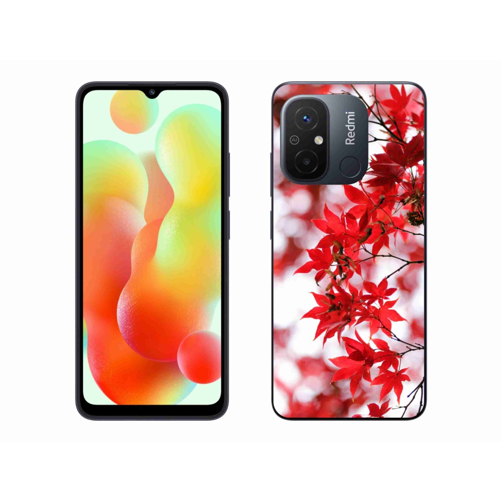 Gél borítás mmCase a Xiaomi Redmi 12C-hez - piros levelek