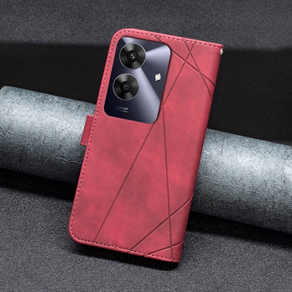 BNF háromszög alakú könyvtáska Realme Note 60-hoz - piros