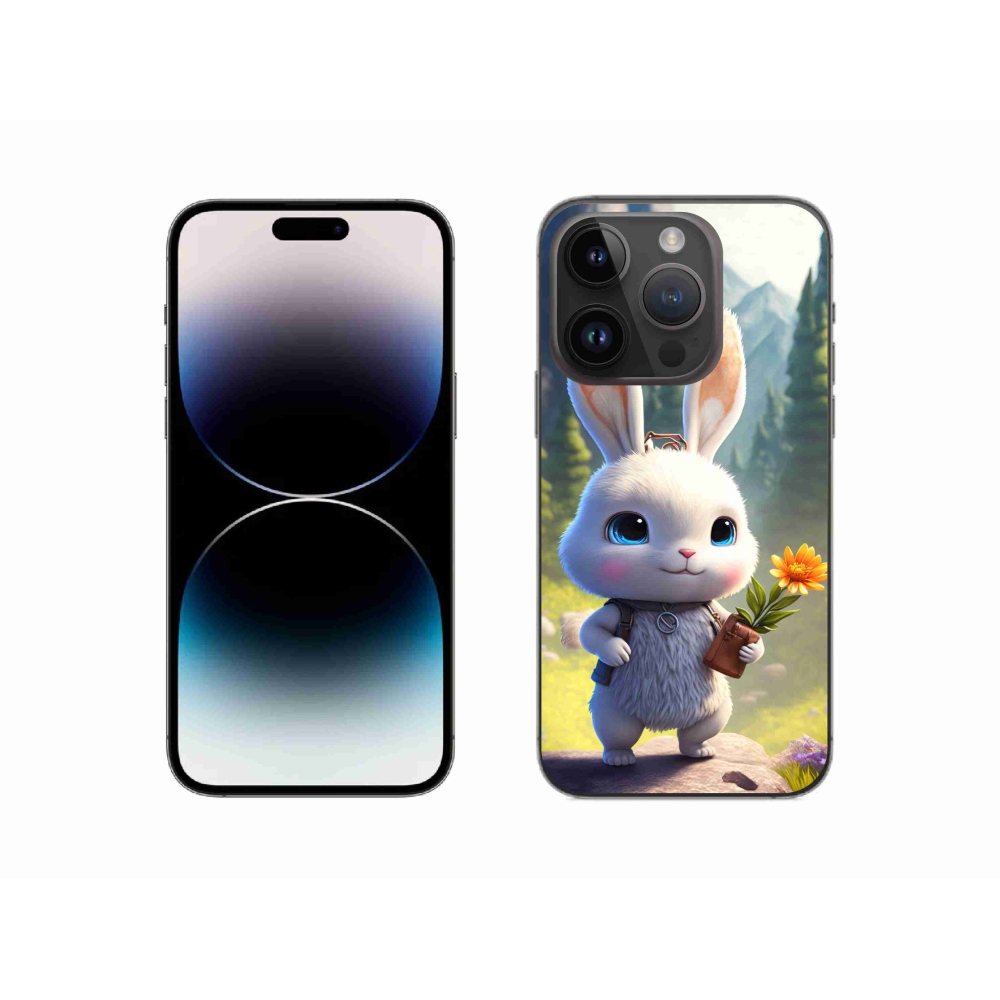 Zselés borítás mmCase iPhone 14 Pro készülékhez - aranyos nyuszi