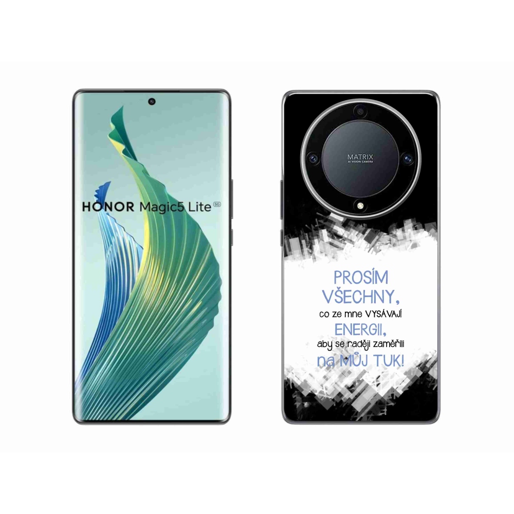 Gél borító mmCase a Honor Magic 5 Lite 5G készülékhez - vicces szöveg 1 kék