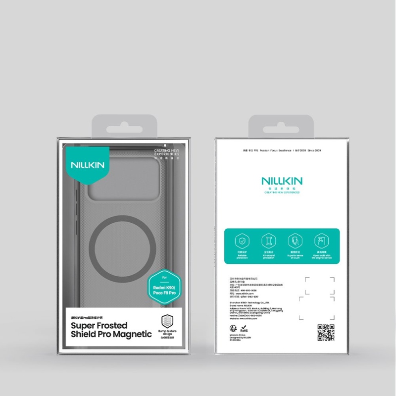 Nillkin Super Frosted PRO mágneses hátlap a Poco F8 Pro számára Átlátszó fekete