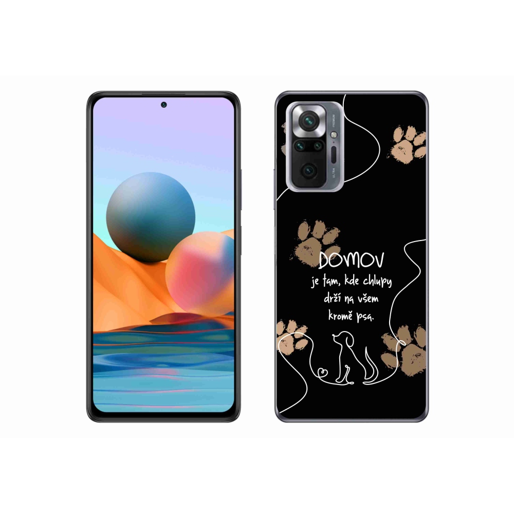 Gél borítás mmCase a Xiaomi Redmi Note 10 Pro készülékhez - kutya motívum fekete háttérrel
