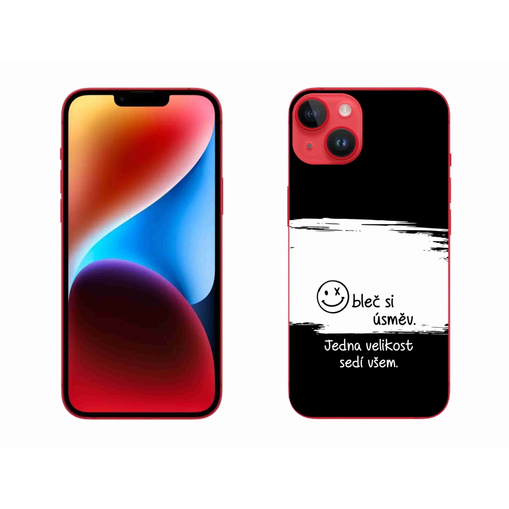 Gél borítás mmCase iPhone 14 Plus készülékhez - vicces szöveg 8 fekete-fehér háttérrel