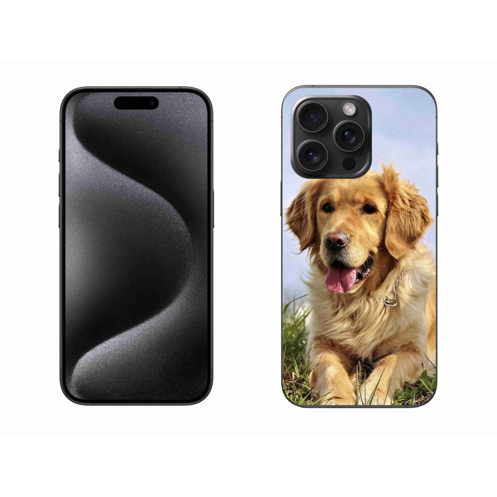 Gél tok mmCase iPhone 15 Pro Max készülékhez - arany retriever