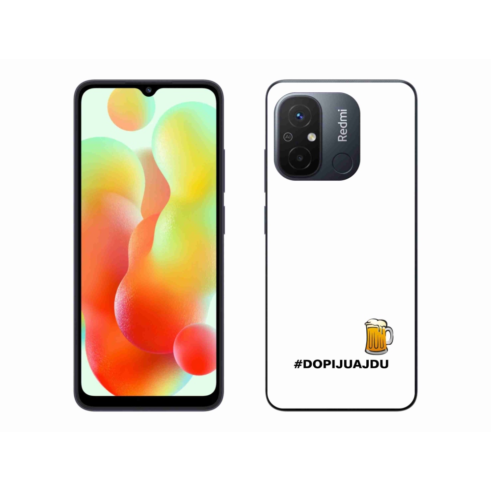 Gél borító mmCase a Xiaomi Redmi 12C-hez - sör motívum 1 fehér háttérrel