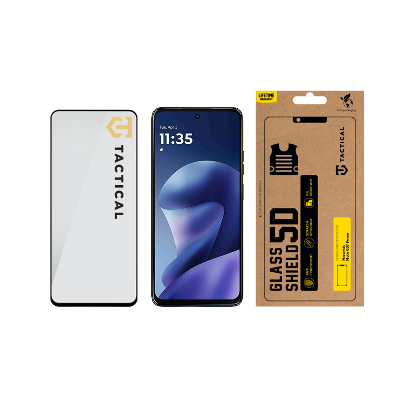 Tactical Glass Shield 5D üveg a Motorola Moto G37 Power Black készülékhez 