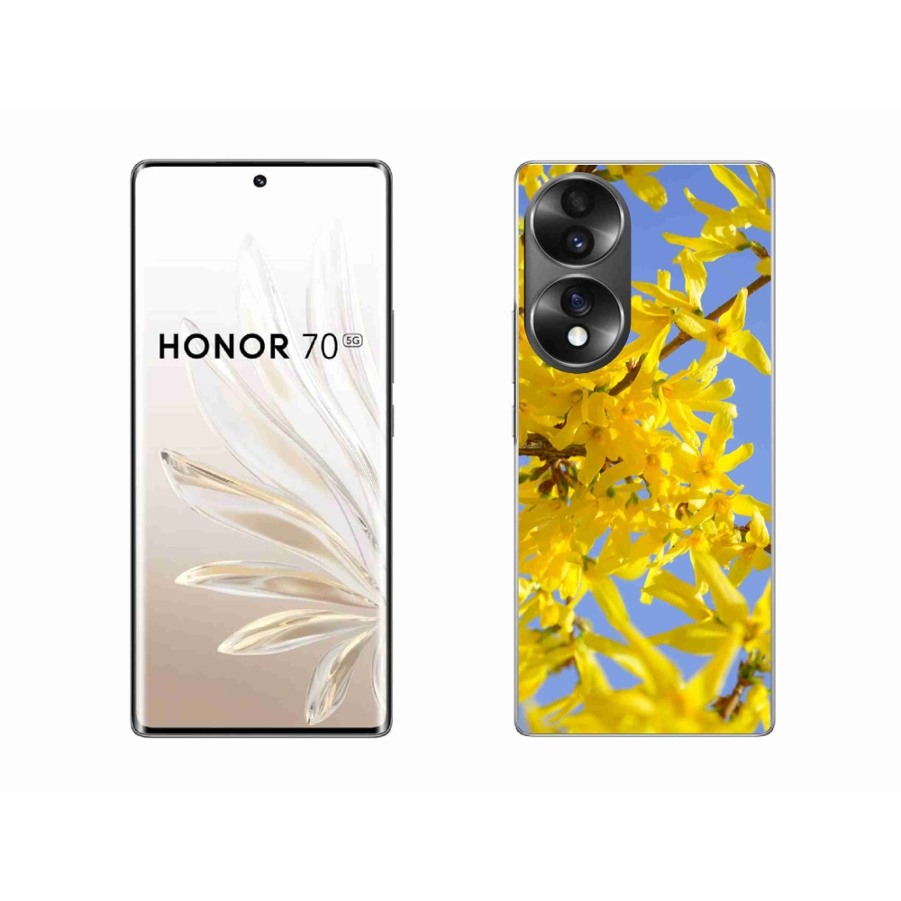 Zselés borító mmCase a Honor 70-hez - sárga virágok