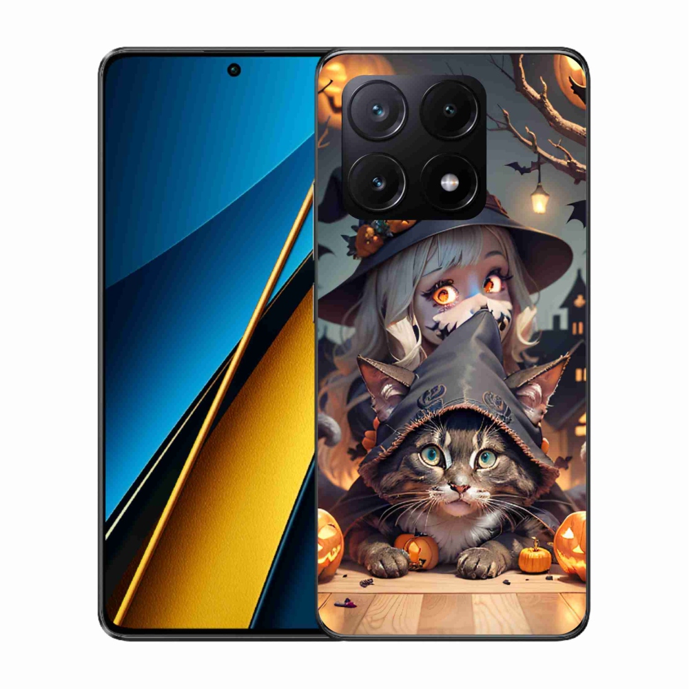 Gél borítás mmCase a Xiaomi Poco X6 Pro 5G számára - boszorkány macskával