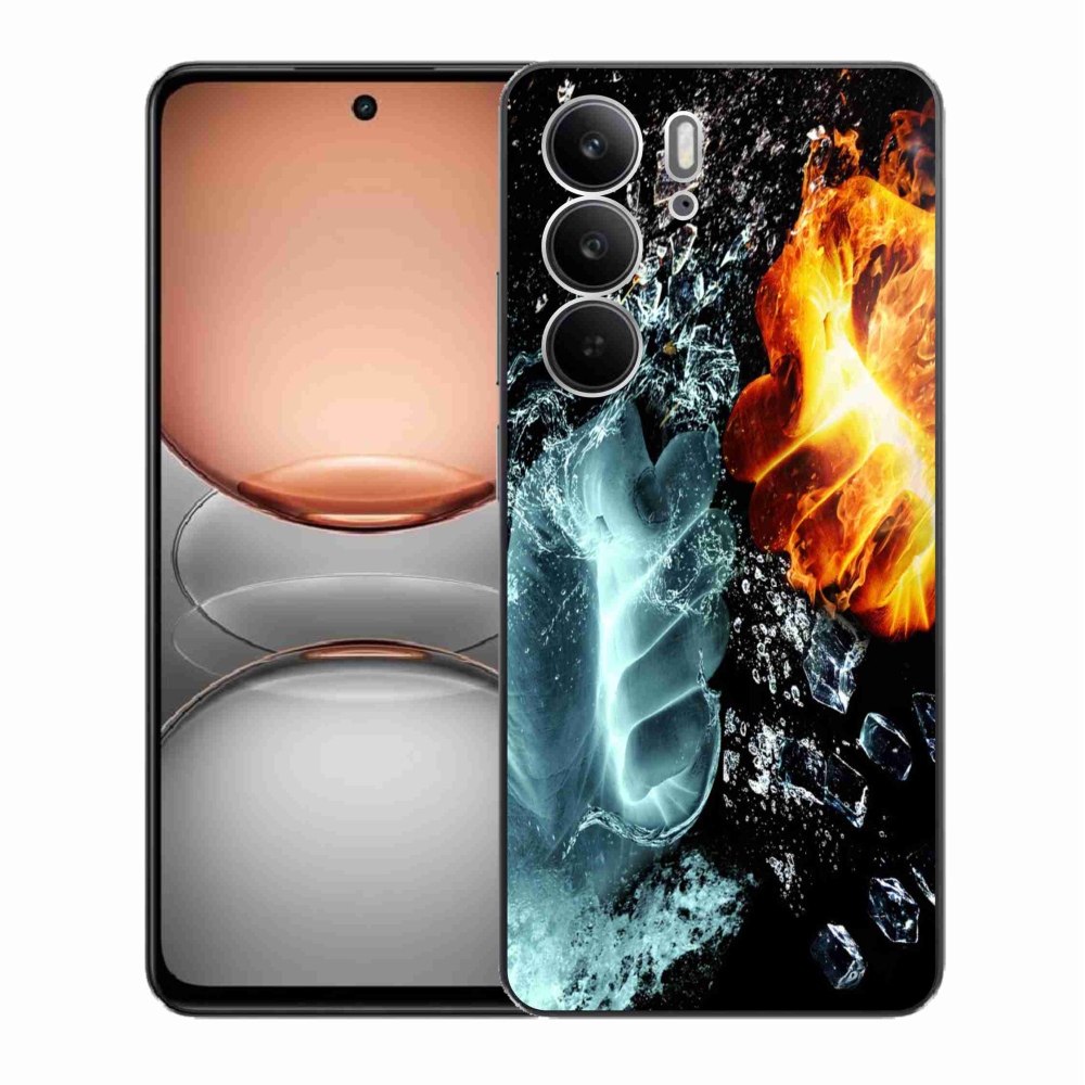 Zselés borítás mmCase a Realme C75 készülékhez - víz és tűz