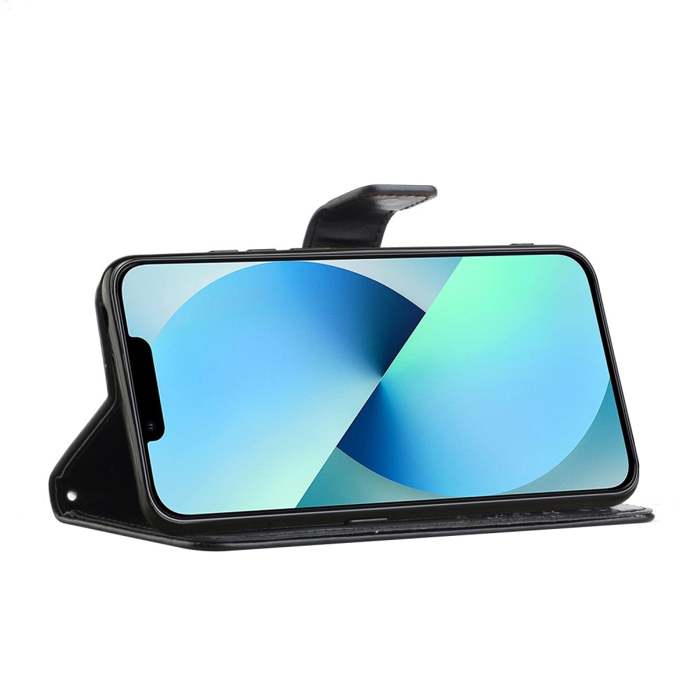 Fa könyvtáska iPhone 15 Pro Max készülékhez - fekete