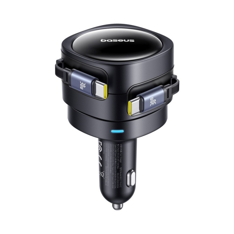 Baseus Enjoyment Max USB-C/USB-C autós töltő, 60 W, Cosmic Black