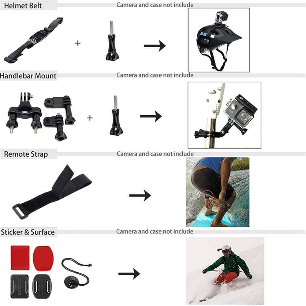 54 az 1-ben GoPro Hero 12/11/10/9 tartozékkészlet vízálló tokkal