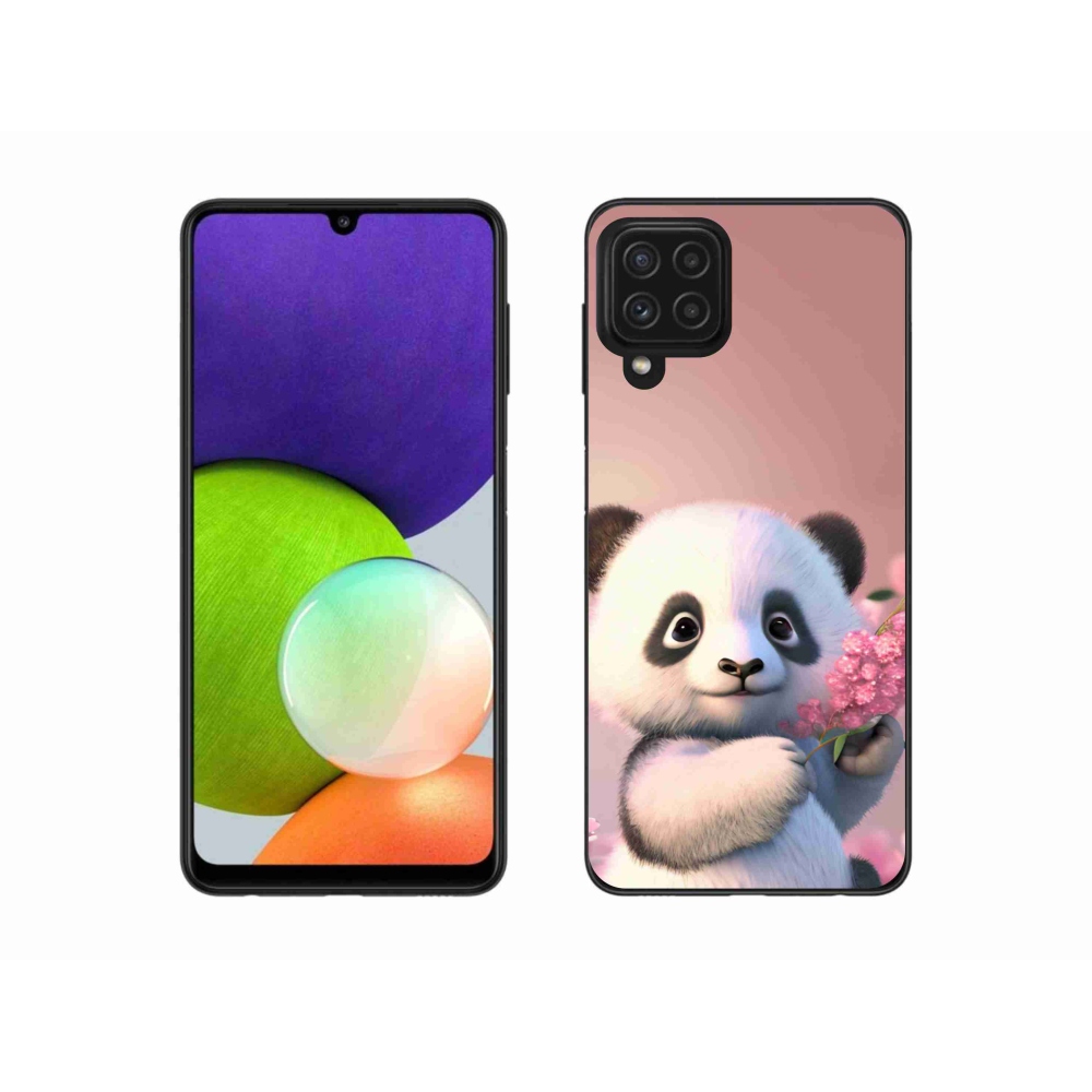Gél borítás mmCase Samsung Galaxy A22 4G - aranyos panda