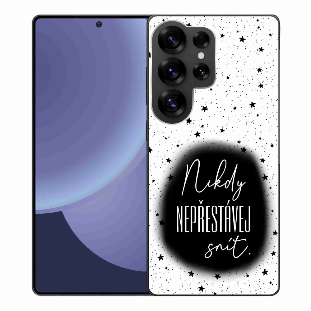 Gél borító mmCase Samsung Galaxy S25 Ultra - idézet 1 fekete-fehér háttérrel