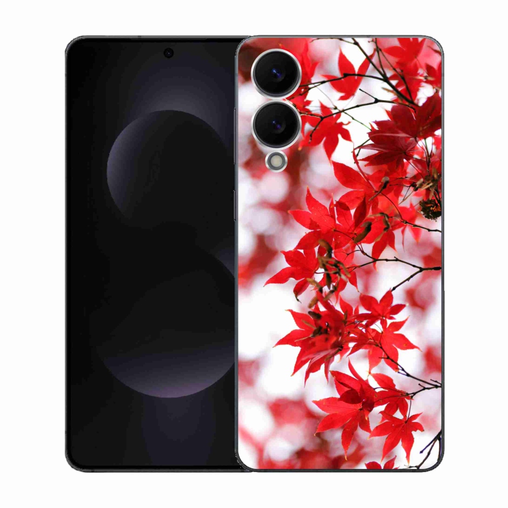 Gél védőhuzat mmCase Samsung Galaxy S25 Edge készülékhez - piros levelek