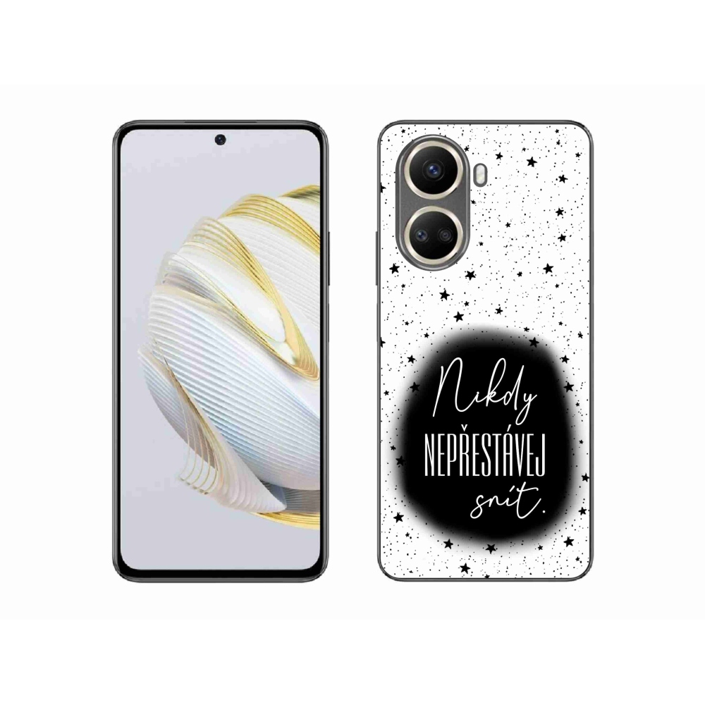 Gél borítás mmCase a Huawei Nova 10 SE-n - idézet 1 fekete-fehér háttérrel