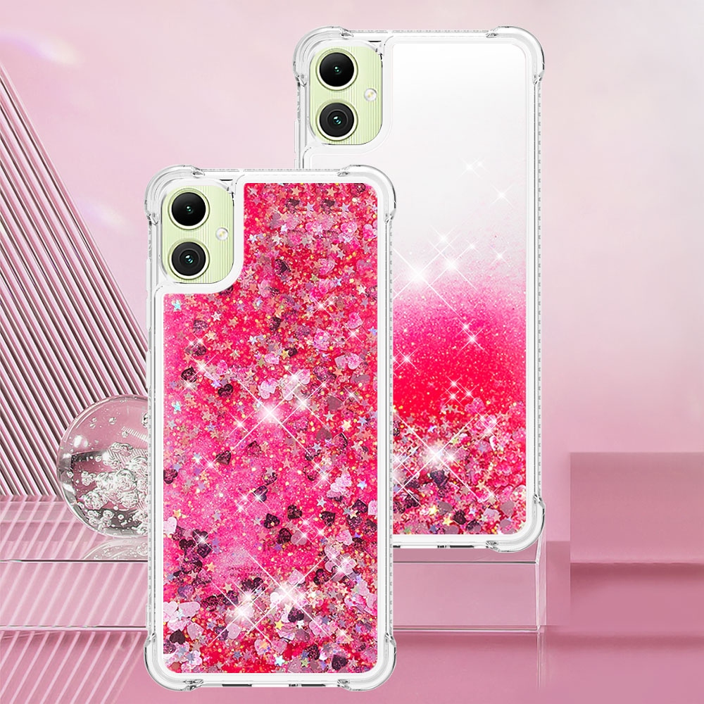Glitter homokóra zselés tok Samsung Galaxy A07 4G - rózsaszín/szívek