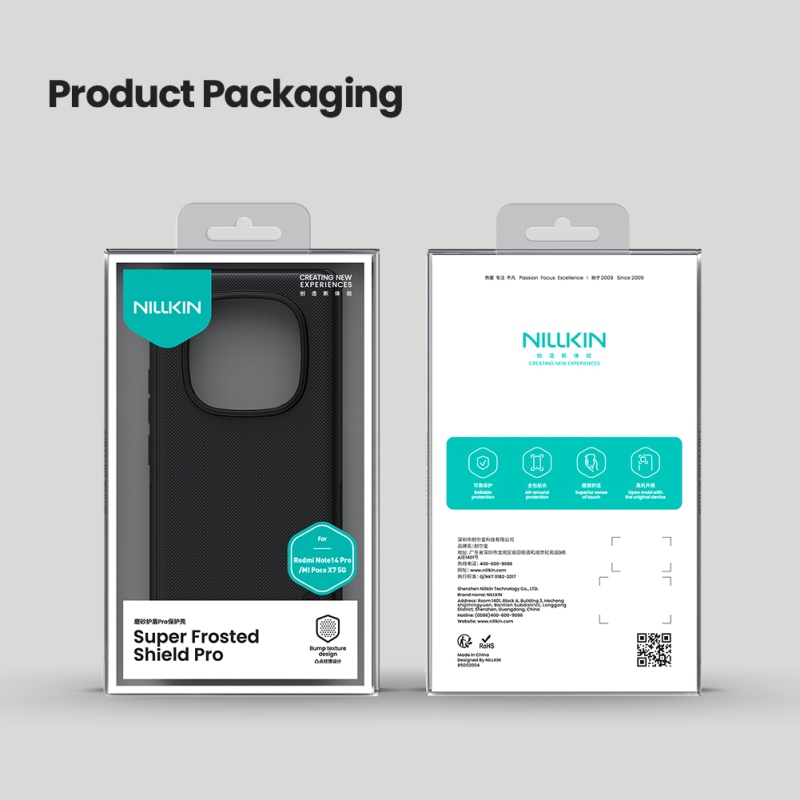 Nillkin Super Frosted PRO hátlap a Xiaomi Redmi Note 14 Pro 5G/Poco X7 5G számára Fekete