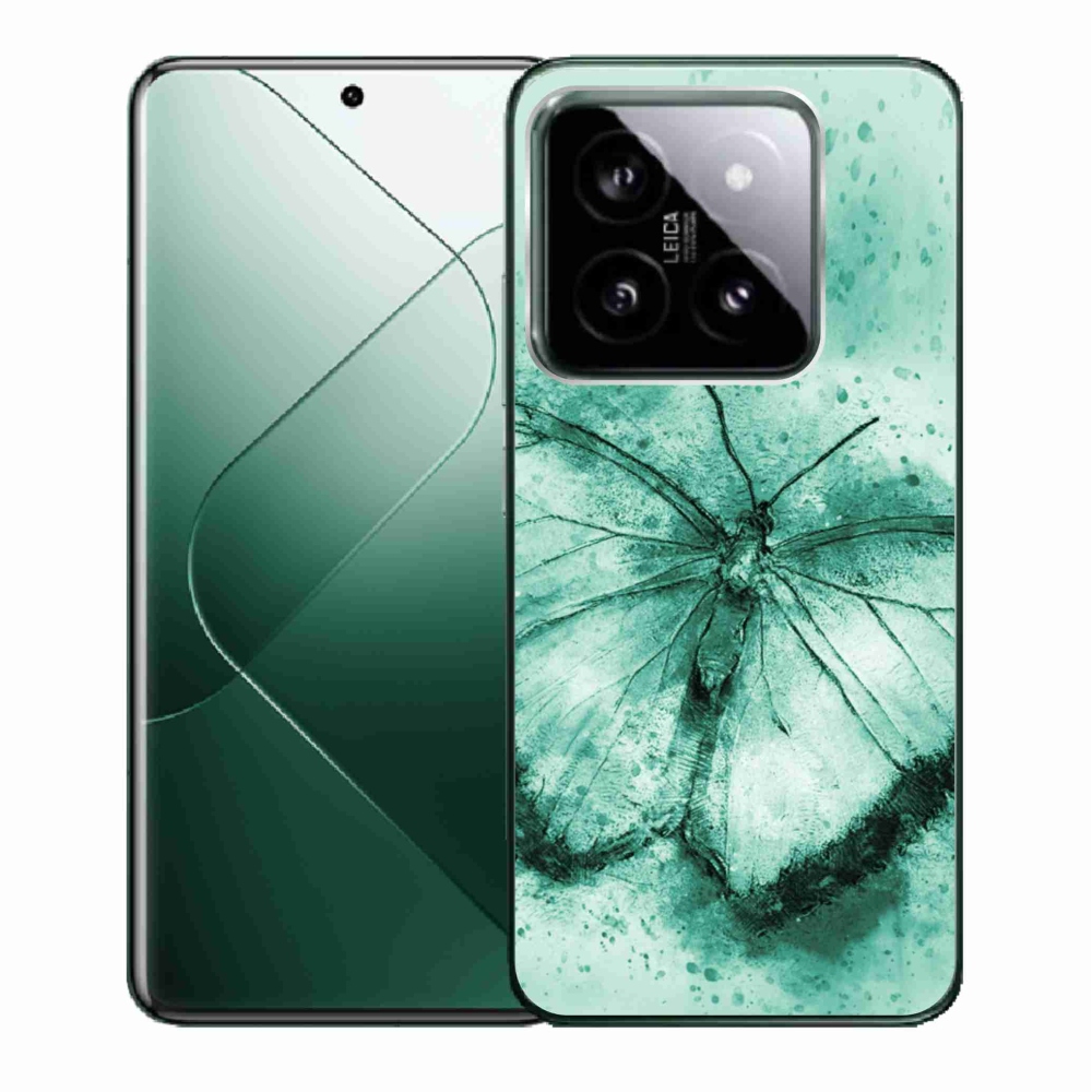 Gél tok mmCase a Xiaomi 14-hez - zöld pillangó
