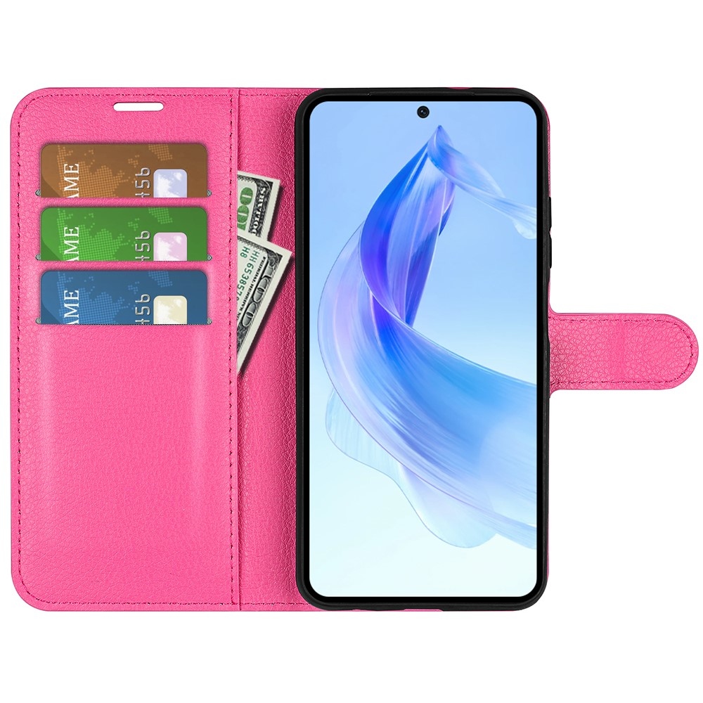 Litchi könyv tok a Honor 90 Lite-hoz - rózsaszínű
