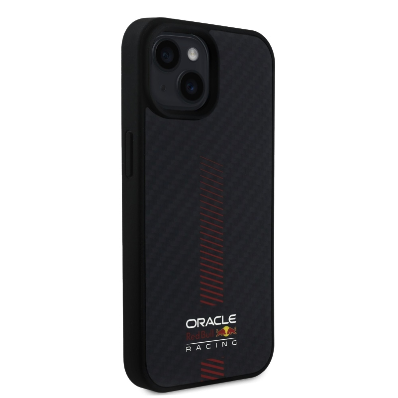 Red Bull Carbon Powerbar MagSafe MagSafe hátlap iPhone 15-hez Fekete