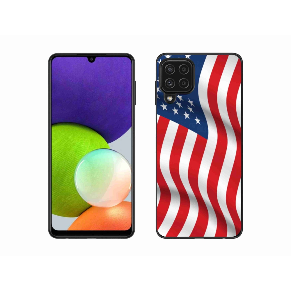 Gél borítás mmCase Samsung Galaxy A22 4G - amerikai zászlóhoz