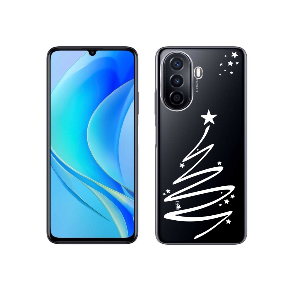 Gél borító mmCase a Huawei Nova Y70 készülékhez - fehér fa átlátszó háttéren