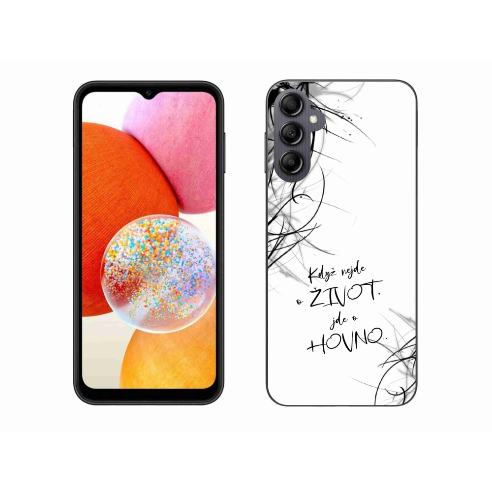 Gél borító mmCase Samsung Galaxy A14 4G/5G - vicces szöveg 16 fehér háttér