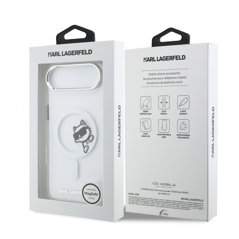 Karl Lagerfeld IML Choupette Peekaboo MagSafe hátlap iPhone Airhez átlátszó