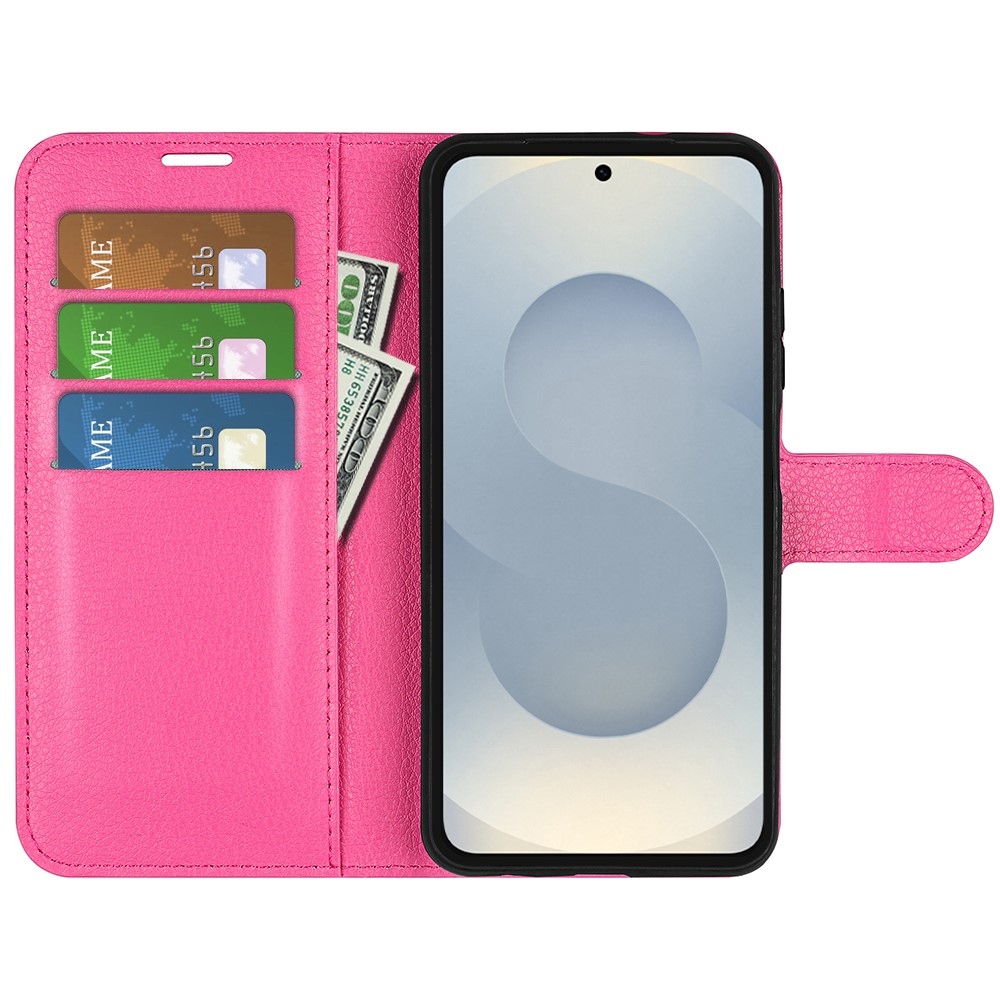 Litchi könyv tok Samsung Galaxy S25 Edge-hez - rózsaszínű