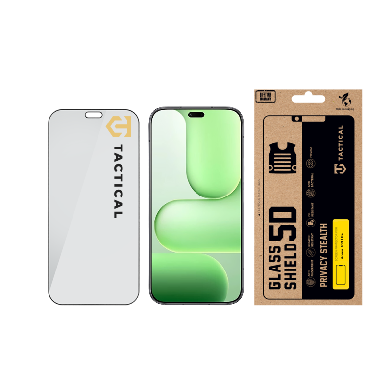 Tactical Glass Shield Privacy Stealth 5D üveg az Honor 600 Lite Black készülékhez