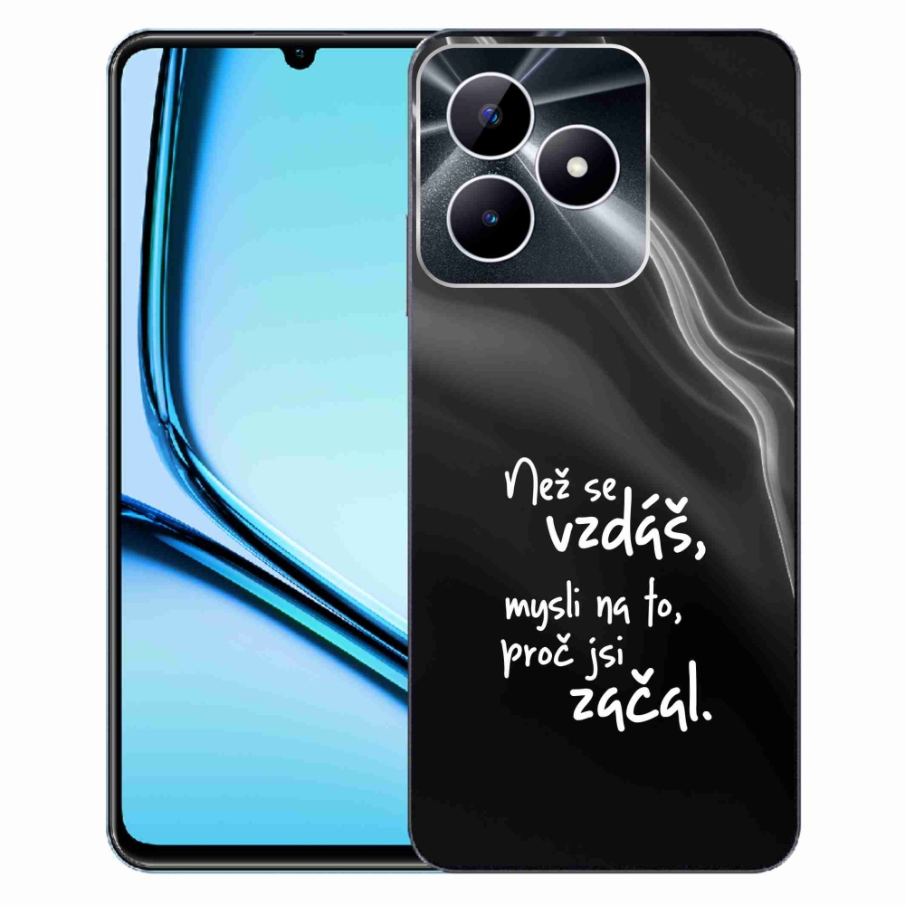 Zselés borító mmCase a Realme Note 50 készülékhez - idézet 2 fekete háttér