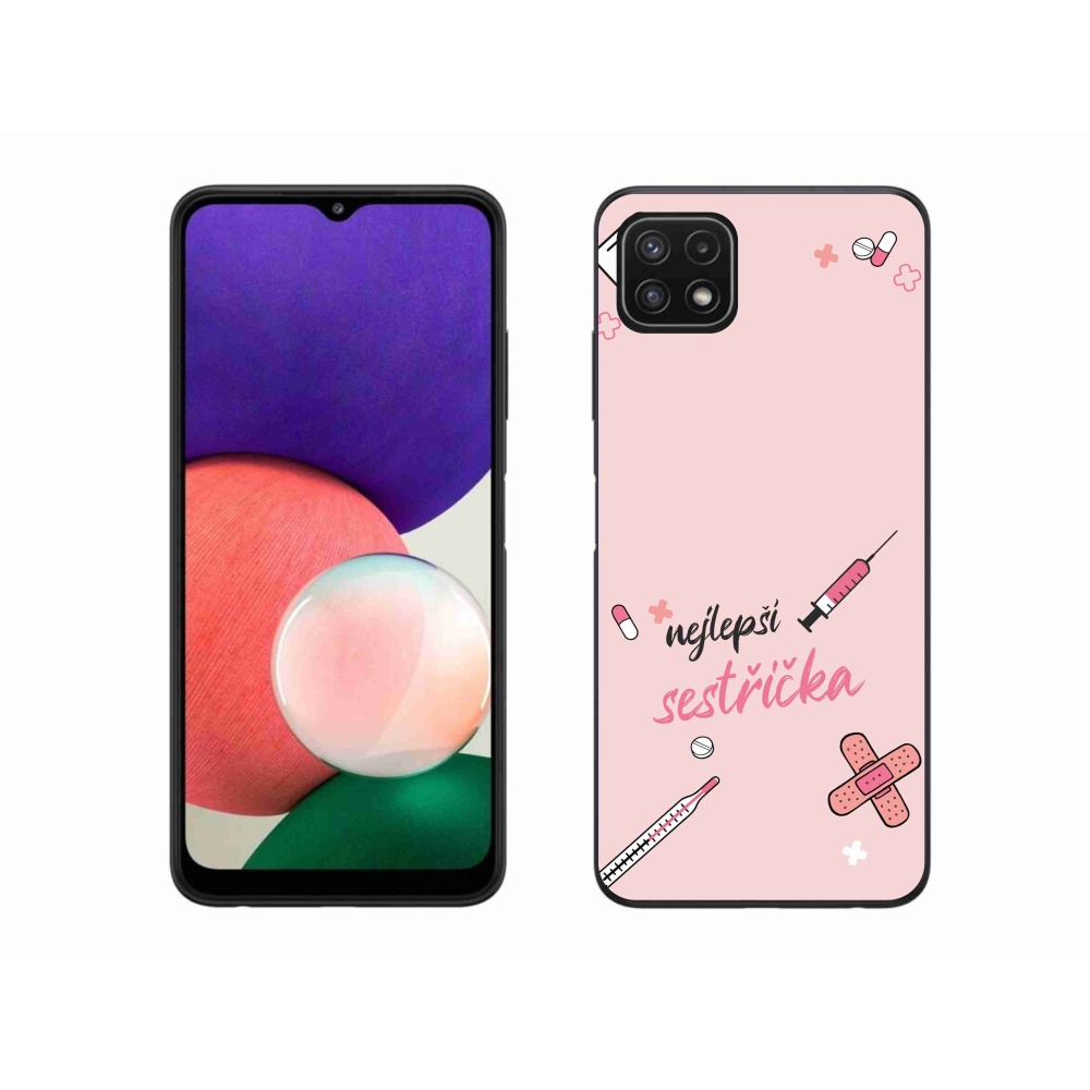 Gél borító mmCase Samsung Galaxy A22 5G - legjobb kishúg rózsaszín háttérrel