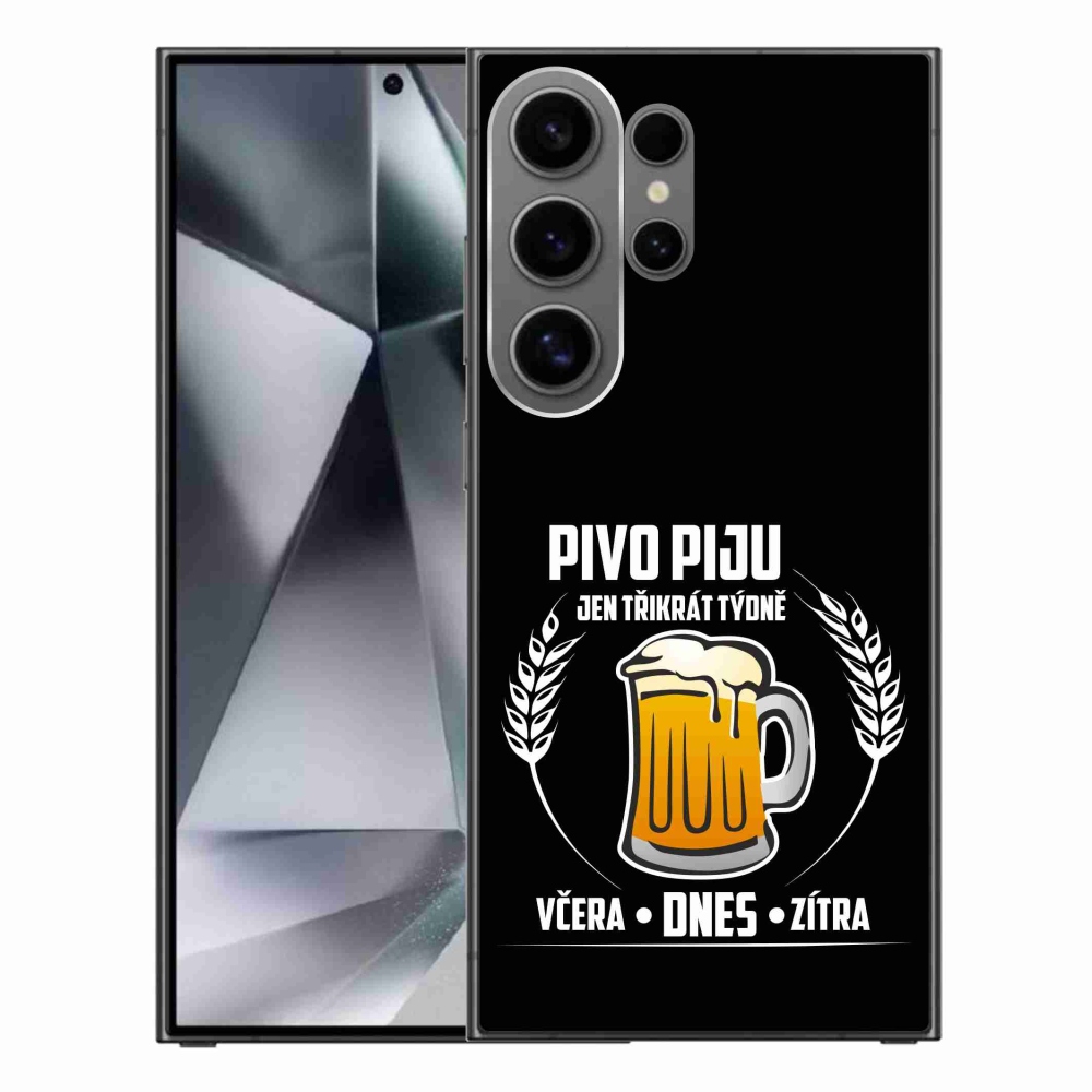 Gél borítás mmCase Samsung Galaxy S24 Ultra - sör motívum fekete háttérrel