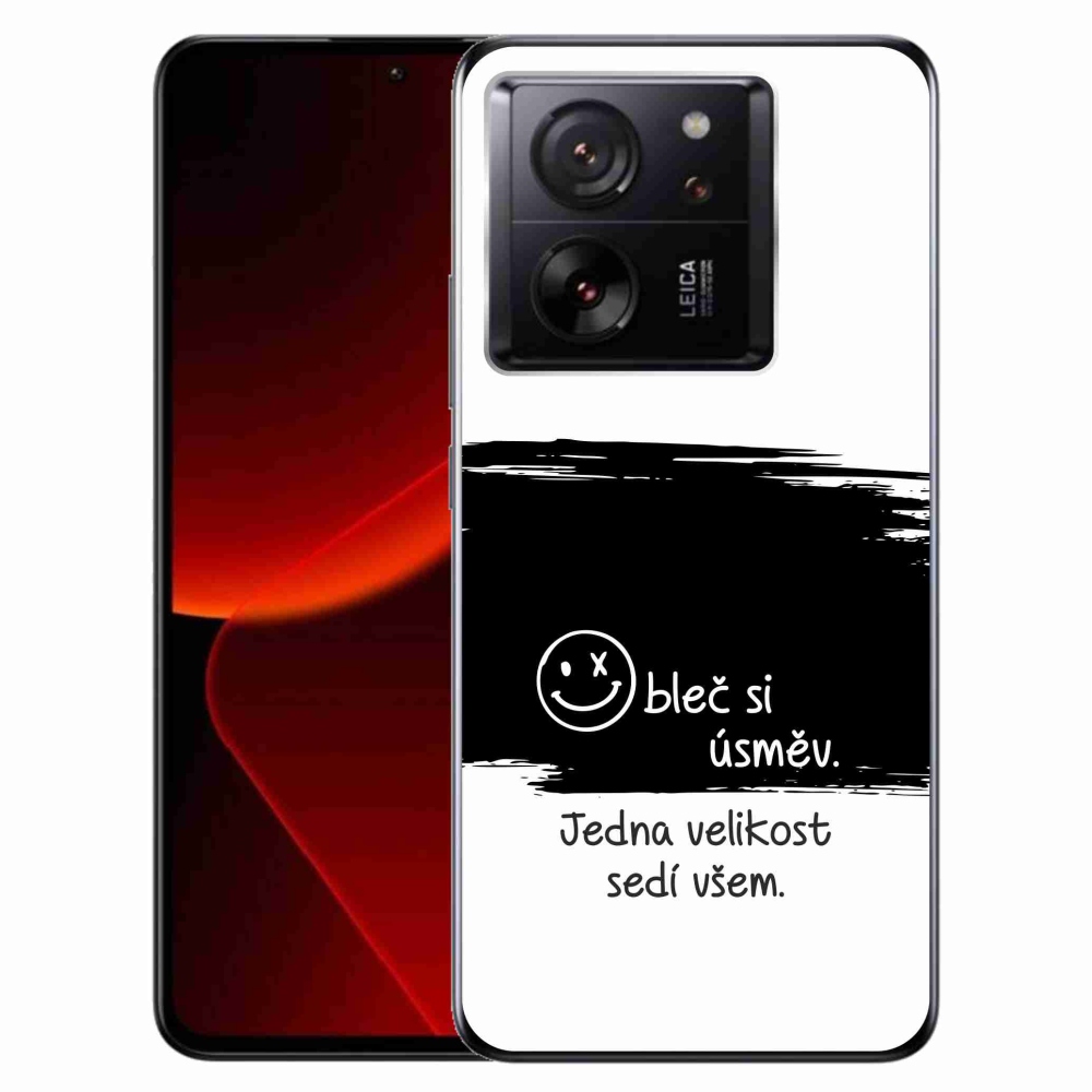 Gél borítás mmCase a Xiaomi 13T/13T Pro számára - vicces szöveg 8 fekete és fehér háttérrel