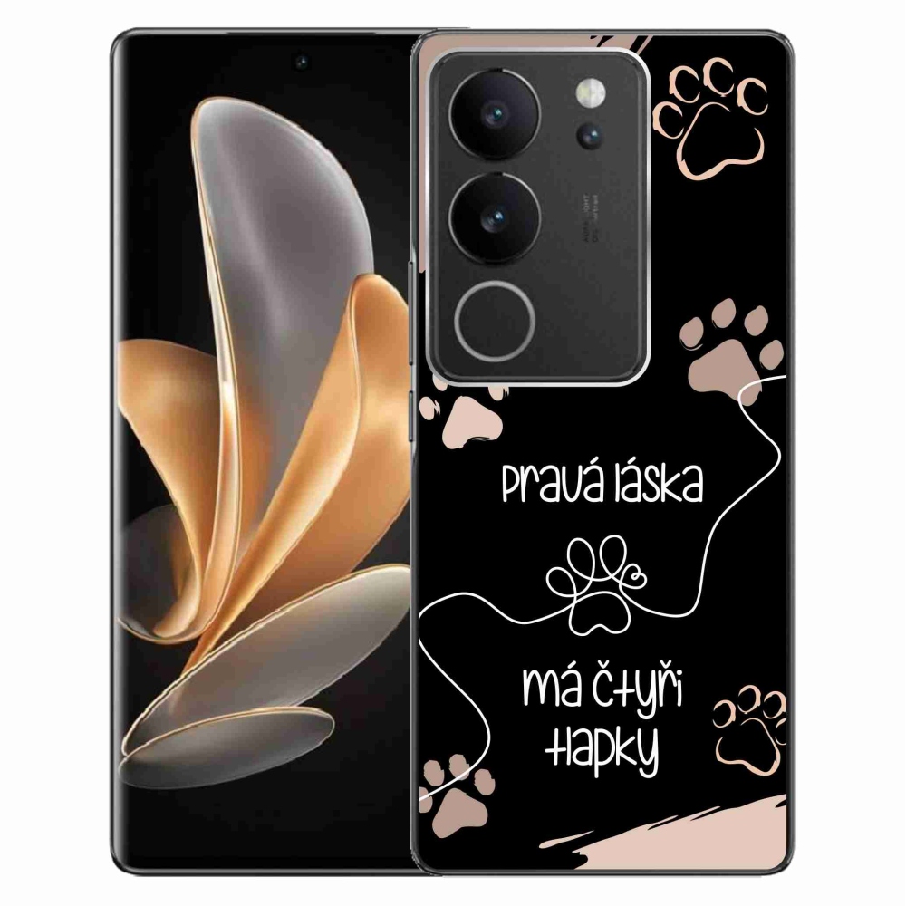 Gél borító mmCase a Vivo V29 5G készülékhez - kutya motívum 1 fekete háttér