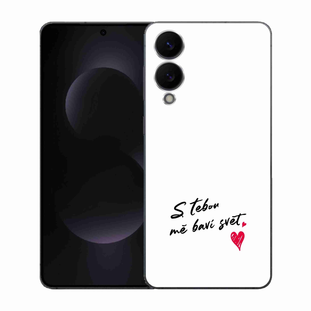 Gél borítás mmCase Samsung Galaxy S25 Edge készülékhez - szerelmes szöveg 1 fehér háttér